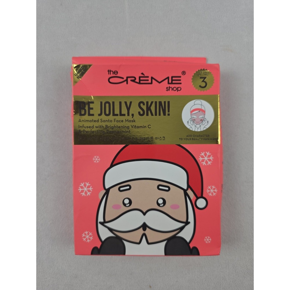 3X NEW Creme Shop Be Jolly Skin!  Sheet Masks Christmas Santa PERFECT STUFFERS!